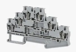 Manufacturer's three-layer terminal spring connection gray ST terminal block ST2.5-3 spring cage terminal block