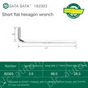 Short flat head hex wrench 3.5mm 82303