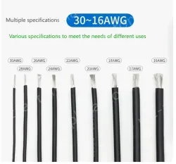 Silicone high temperature cable 30AWG Yellow