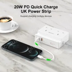 20W PD Quick Charger UK Power Strip
