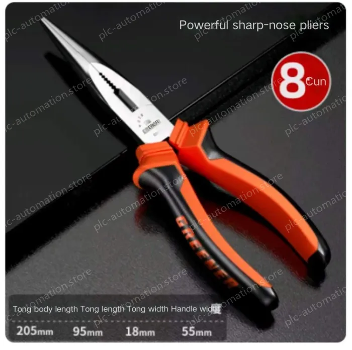 Powerful 8 inch needle-nose pliers