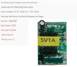 AC-DC buck module: 220V to 5V 1A isolating switching power supply module with pins