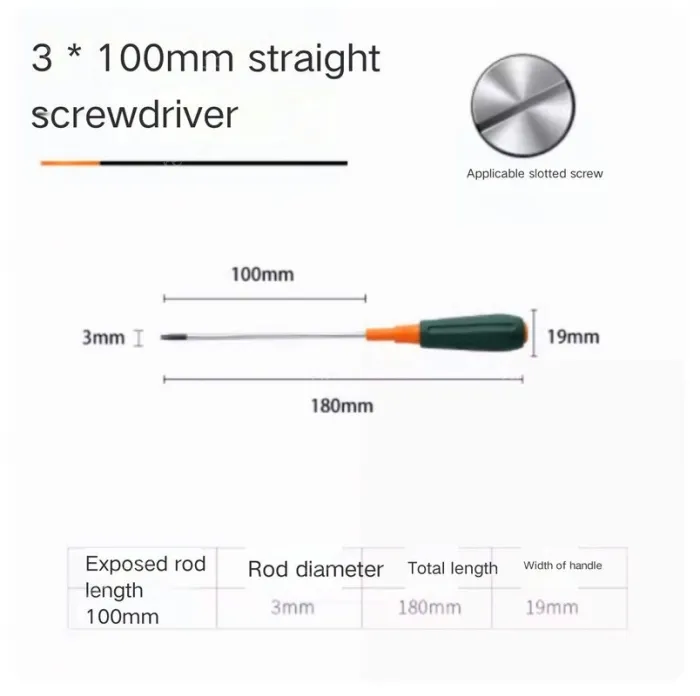 Slotted screwdriver 3*100