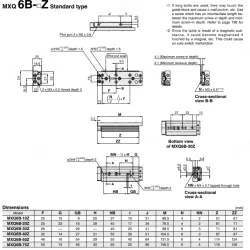 Air Slide Table Double-ported Type MXQ B Series &oslash;6, &oslash;8, &oslash;12, &oslash;16, &oslash;20MXQ16B-150Z
