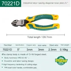 70221D/5" diagonal pliers labor-saving type