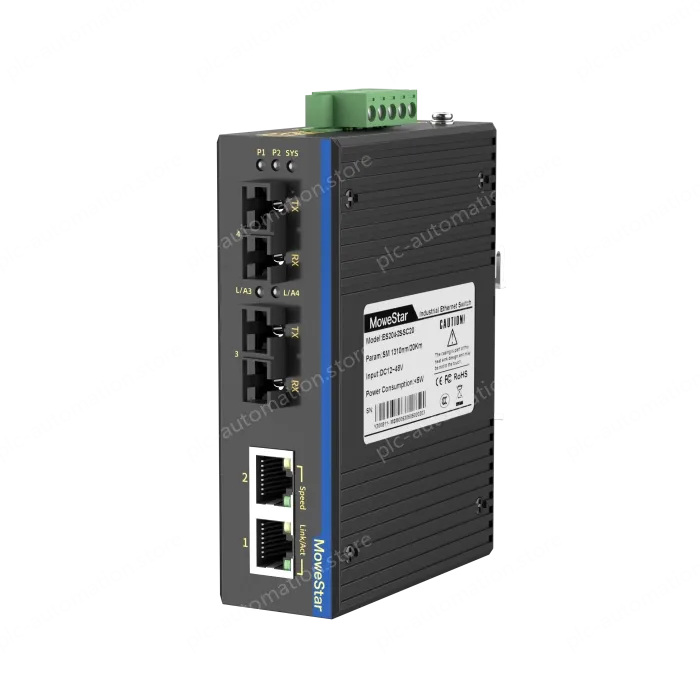 2 Ports 100M F(x) + 2 Ports 10/100M T(x) Din-Rail Unmanaged Industrial Ethernet Switch