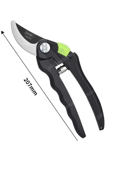 Black 8 inch - anti-pinch and labor-saving pruning shears