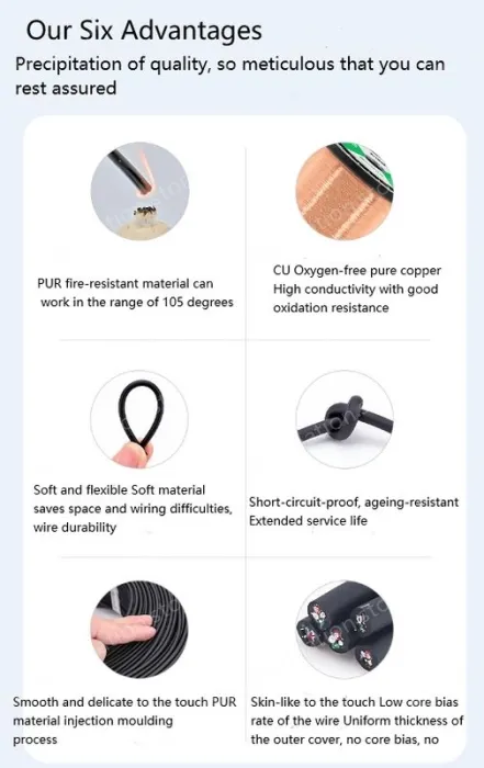 5 core 4 core 2 core sensor cable 24 AWG 2 pole