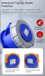 4 pole 63A Surface mounted socket