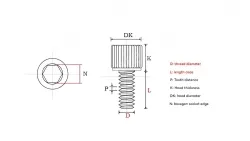 Cylindrical head hexagon socket screws M2*18