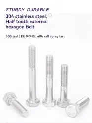Half thread external hexagonal bolt M8*45