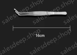 Stainless steel tweezers Curved round head (thick) 16cm