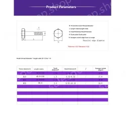 Half thread external hexagonal bolt M8*60